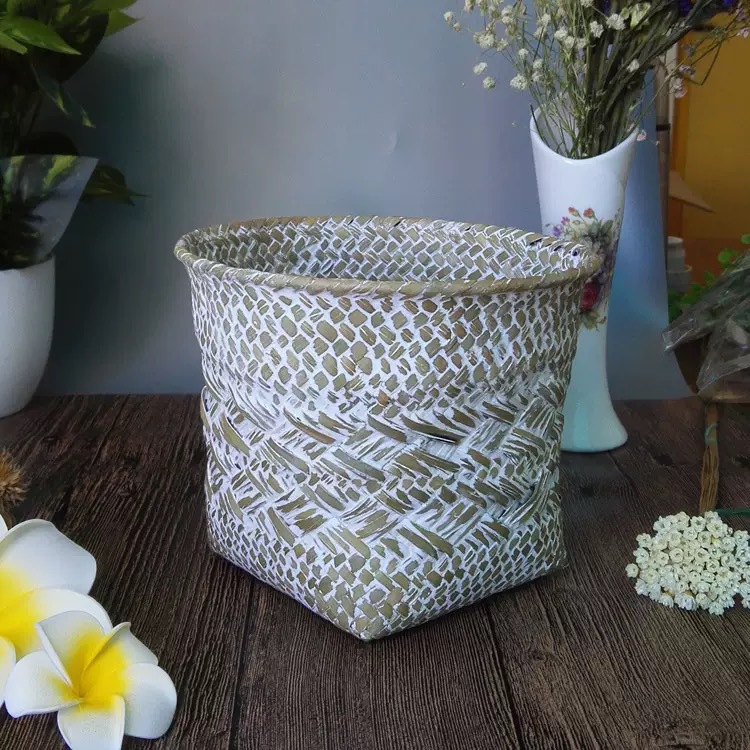 天然草编植物花篮花创意手工柳编藤编花盆多肉花园艺批发编织篮详情13