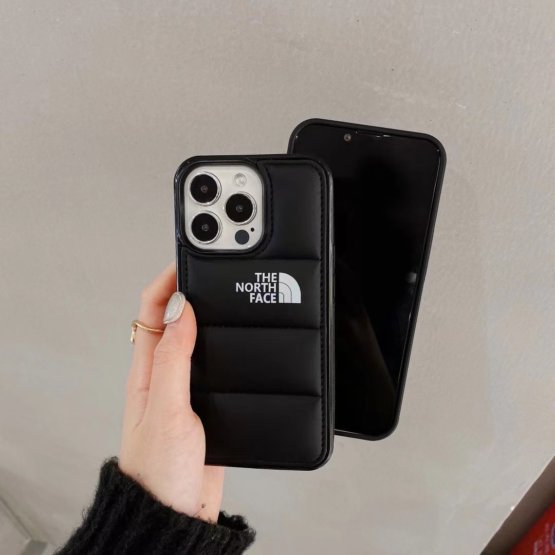 羽绒服北面适用iPhone16promax填充棉手机壳14promax充棉羽绒服13详情14