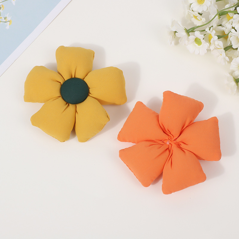 布艺彩色花朵辅料五瓣花个性潮袜子包包配饰头饰配件详情5
