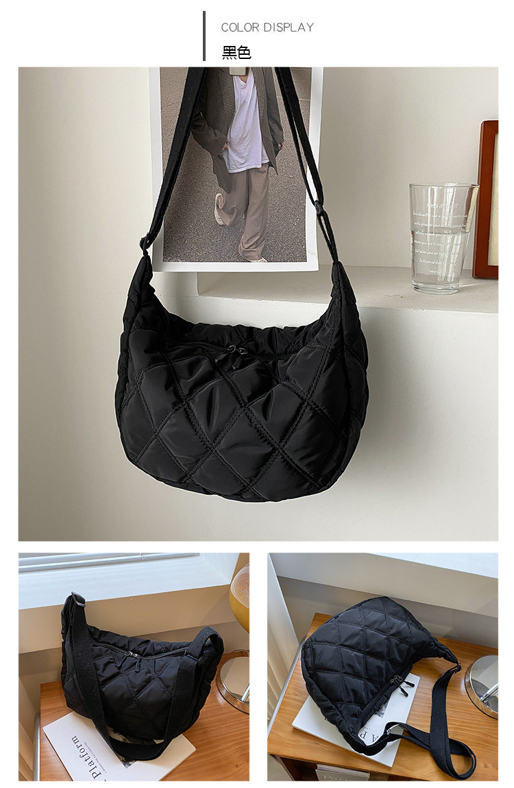 The new, trendy and fashionable single-shoulder crossbody bag with diamond-patterned embroidery thread for women in 2021, the popular dumpling bag pic 78