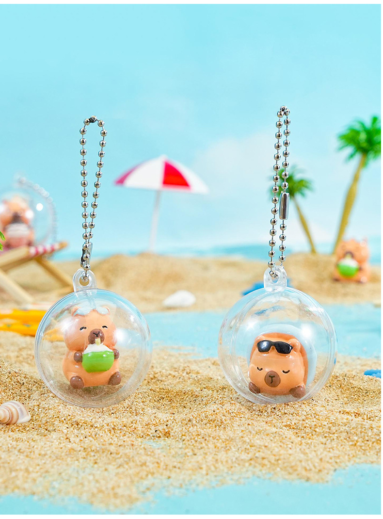 百茂原创Q萌水豚系列钥匙扣创意卡通树脂挂件diy惊喜扭蛋挂饰批发详情16