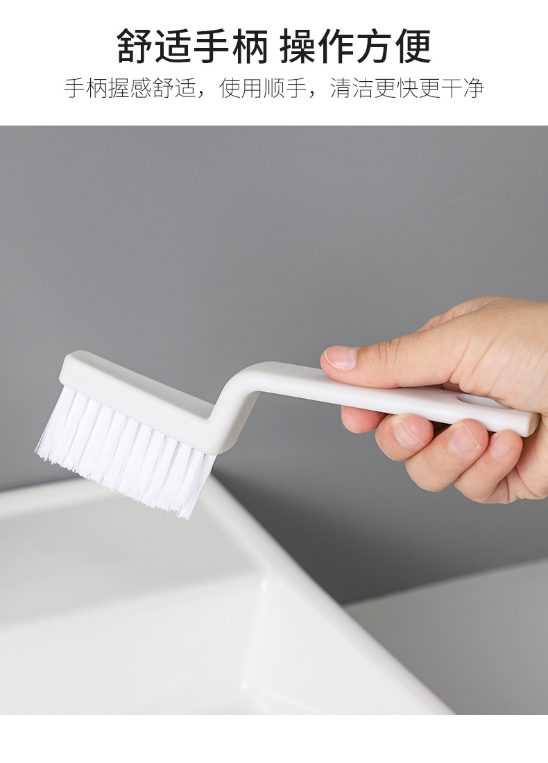 A small brush for cleaning the corners of the bathroom tile walls without blind spots, a toilet brush for scrubbing floor gaps, and a bathroom grouting and cleaning brush pic 9