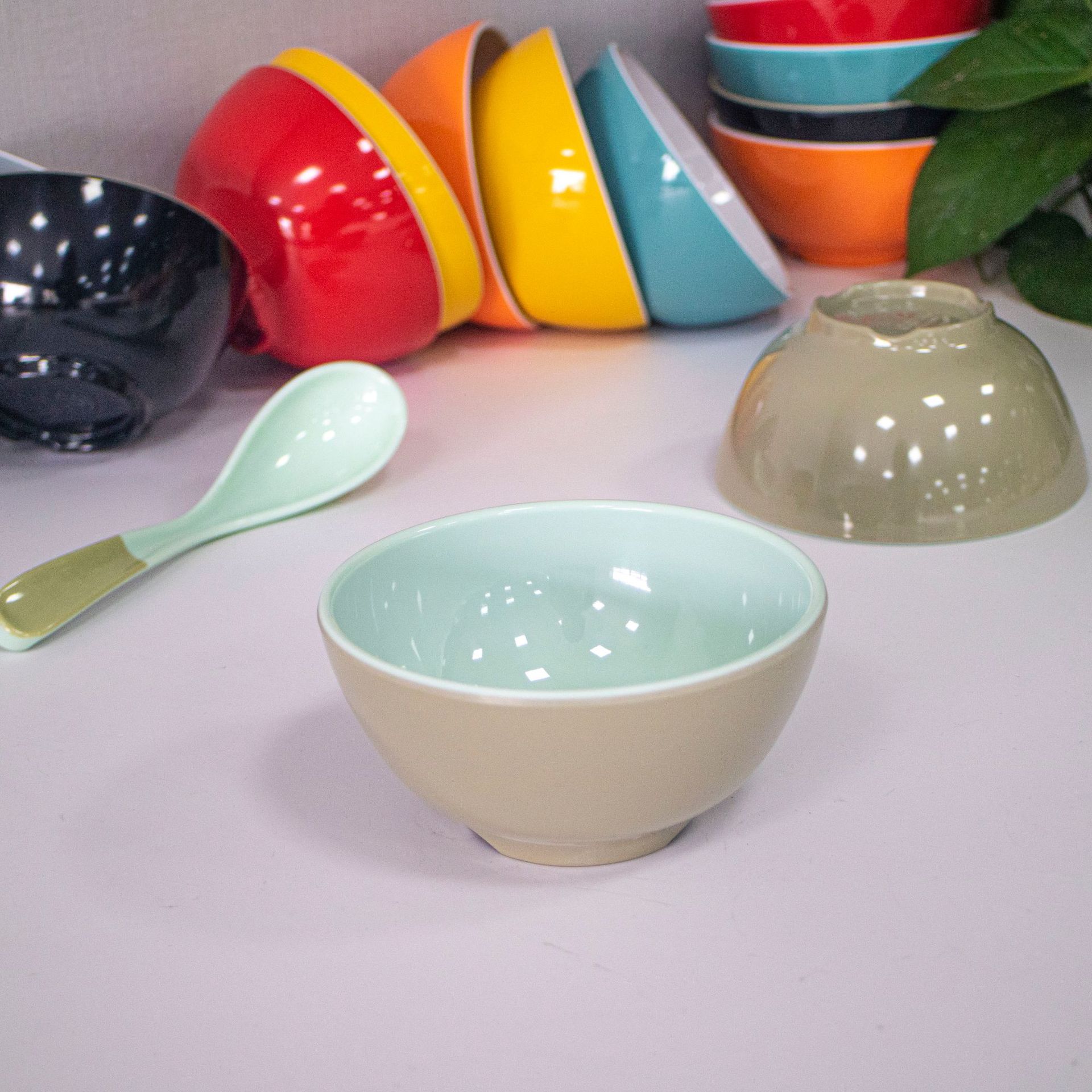 Wholesale of A5 melamine tableware, two-color conical bowls, commercial noodle bowls, spicy hot pot bowls, round ramen bowls, and special bowls for noodle restaurants pic 36