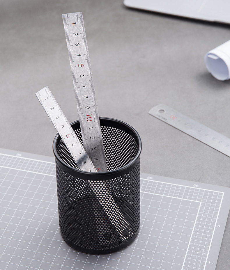 得力不锈钢直尺加厚刻度尺子15/20/30cm钢尺学生铁尺绘图测量工具详情9