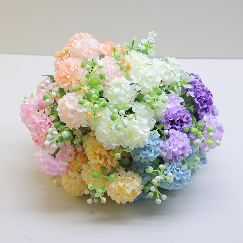 家居装饰花束仿真花成品批发婚庆用假花浆果人造绿植绣球塑料花绿意装点详情12