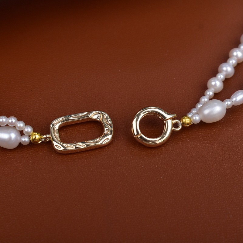 Layered natural freshwater pearl necklace for women, 2025 new style collarbone chain, high-end, light luxury and niche sweater chain accessory pic 6