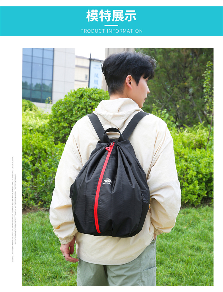 Yitu Warner Heim backpack, foldable portable storage bag, large capacity basketball bag, drawstring bag, drawstring backpack pic 11