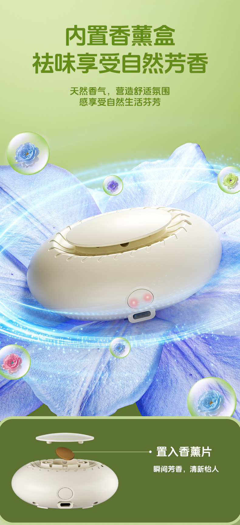 Cross-border new refrigerator deodorizer, ozone disinfection deodorizer, aromatherapy deodorizer, fruit and vegetable preservation machine, household clothing and shoes M141 pic 6