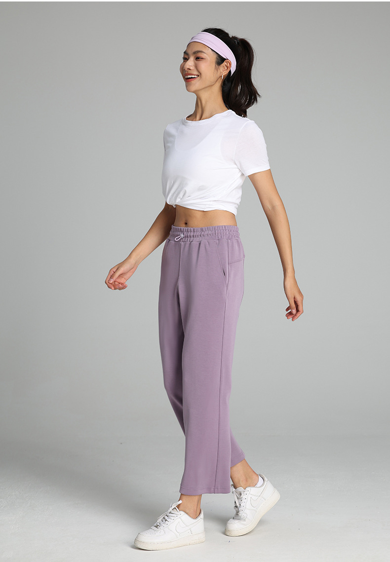 莫代尔七分裤Softstreme瑜伽运动休闲直筒裤阔腿显瘦宽松高腰女裤详情27