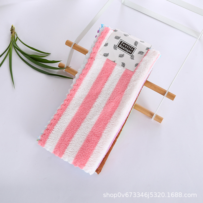 批发珊瑚绒小方巾30*30礼品素色儿童口水巾多用家政抹布吸水毛巾详情9