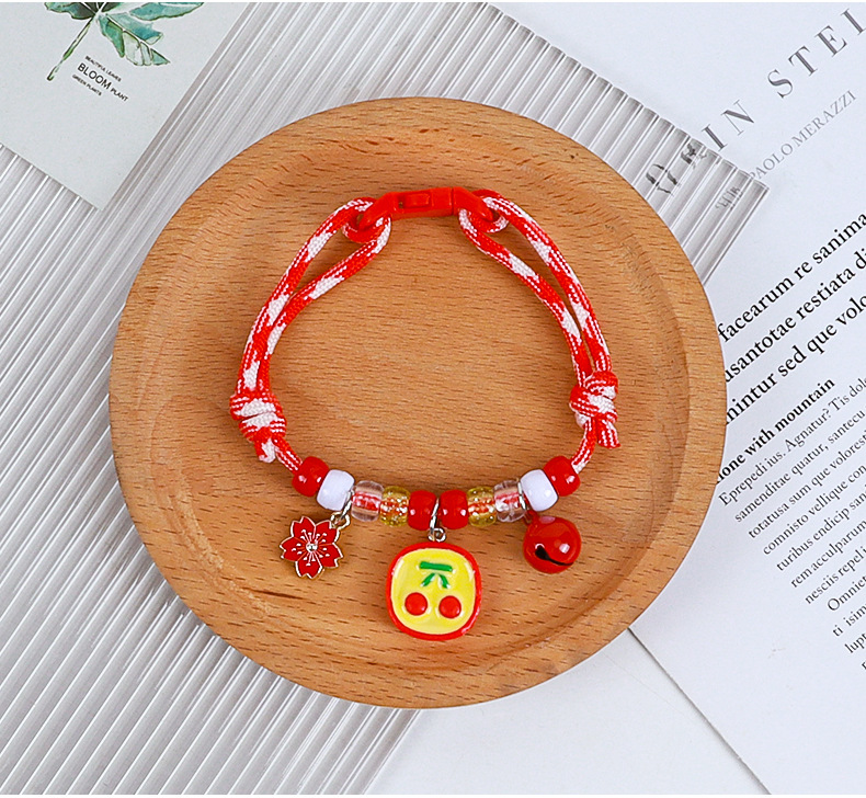 宠物项圈狗狗彩色铃铛编织颈圈小猫舒适安全扣宠物装饰手链饰品详情9