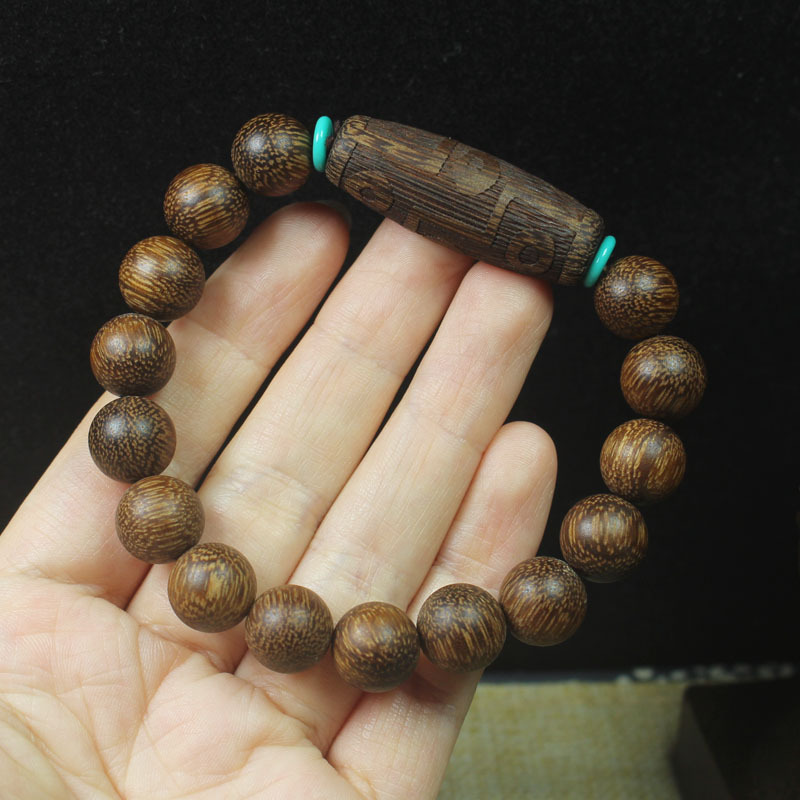 沉香木圆满款20mm手串老型珠算盘珠手链国风文玩佛珠念珠手饰详情18