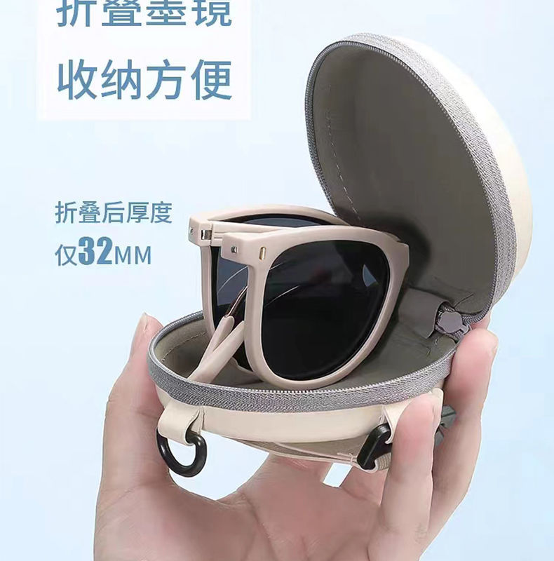 网红折叠墨镜女高级感户外防晒太阳镜男开车专用墨镜防紫外线强光详情5