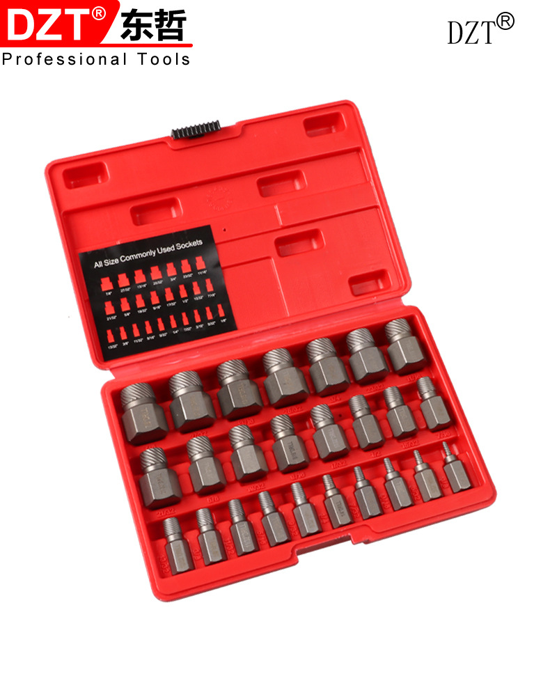 10/25 piece set of British standard screw remover 42CrM0 material screw damage removal tool set with hardware pic 4