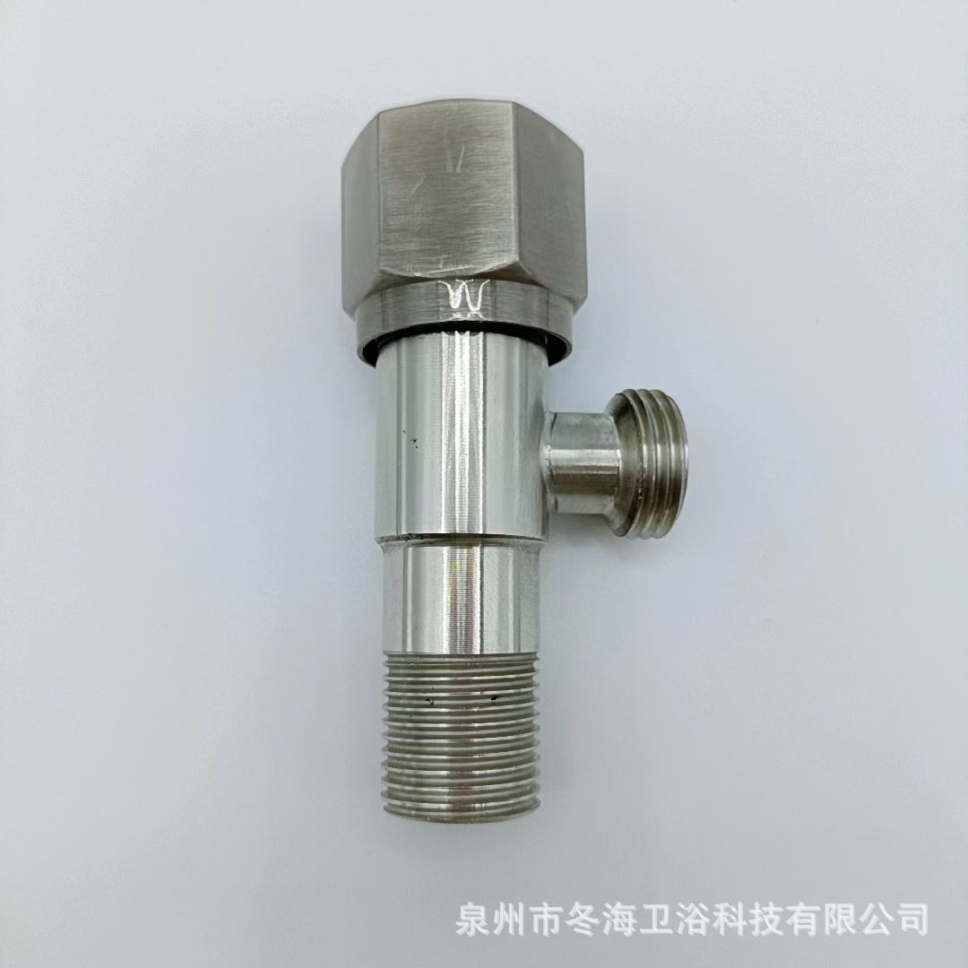 厂家直供不锈钢拉丝防冻防断裂六角轮马桶伴侣 4分止水冷热三角阀详情4