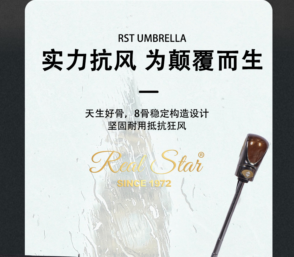 雨伞汽车档位造型手柄自动开收商务伞23寸黑色折叠伞外贸批发出口详情11