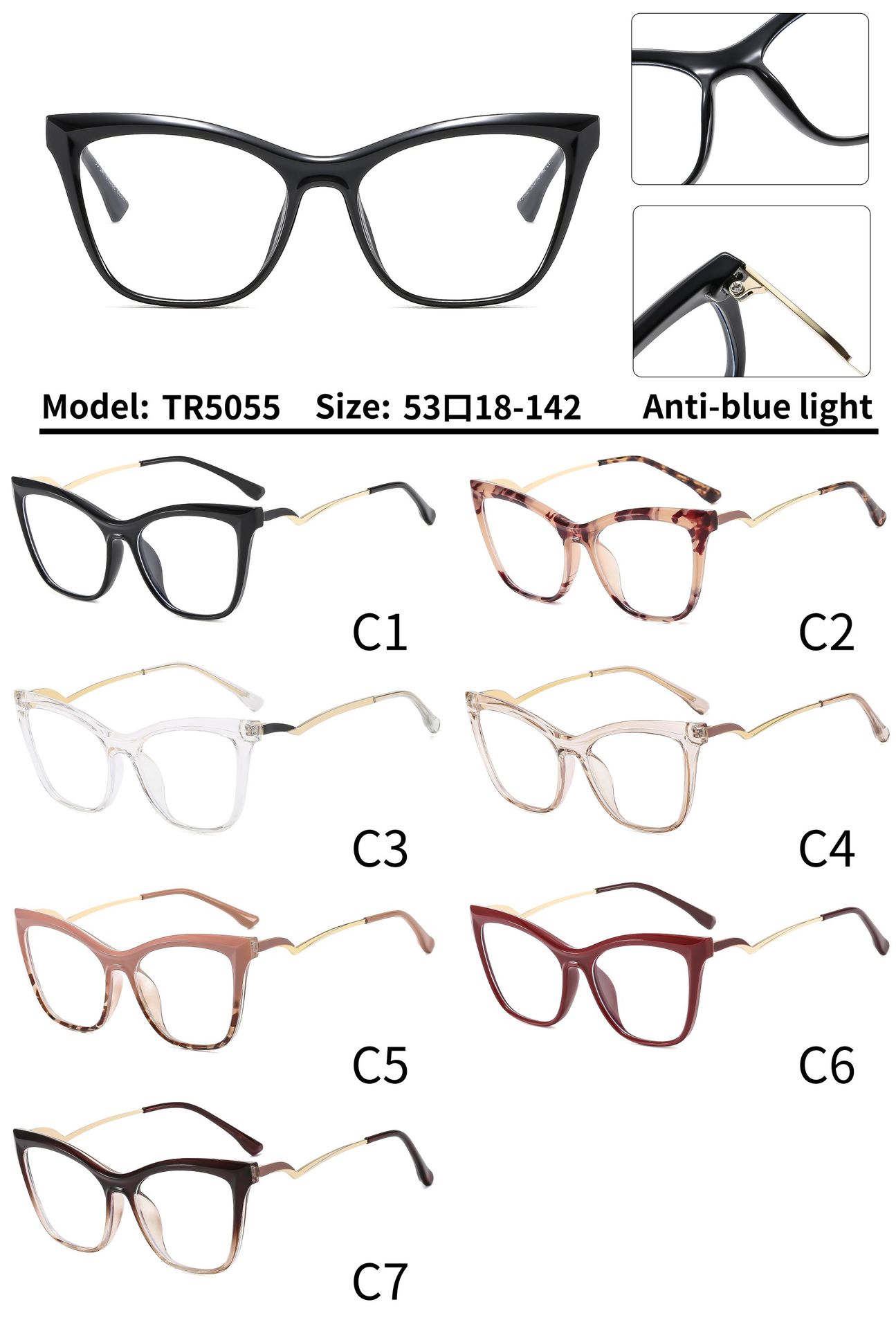 The new frame is suitable for all face shapes. The fashionable ins anti-radiation blue light flat decorative glasses can be matched with different degrees pic 15