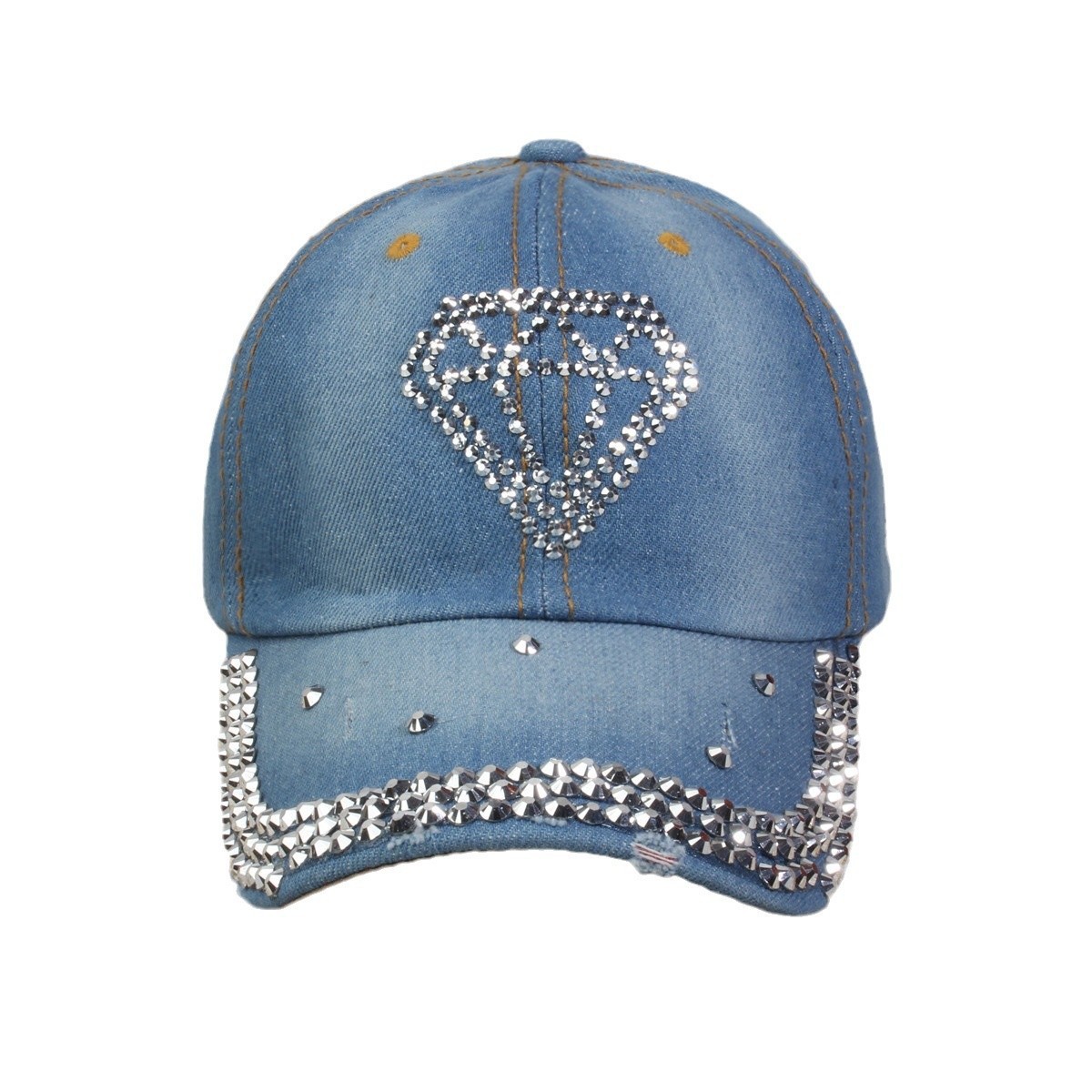 牛仔镶钻棒球帽弯檐男帽女帽百搭款遮阳鸭舌帽夏季休闲百搭帽子详情29