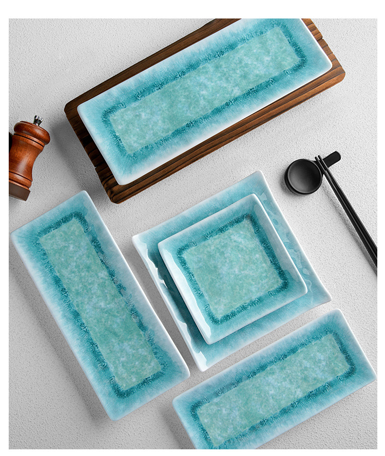 New imitation porcelain KB blue brick pattern melamine tableware factory direct sales melamine tableware pic 6