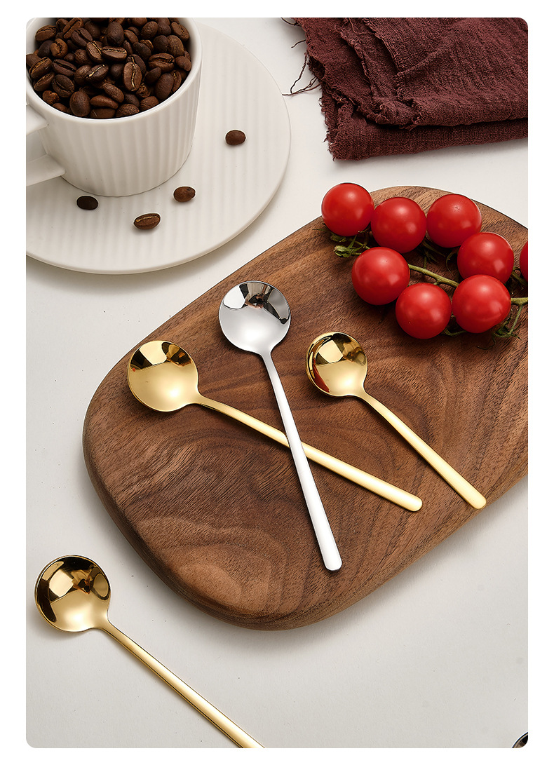 304不锈钢小圆勺咖啡甜品勺奶粉蜂蜜调羹搅拌勺调味勺子可印LOGO详情14