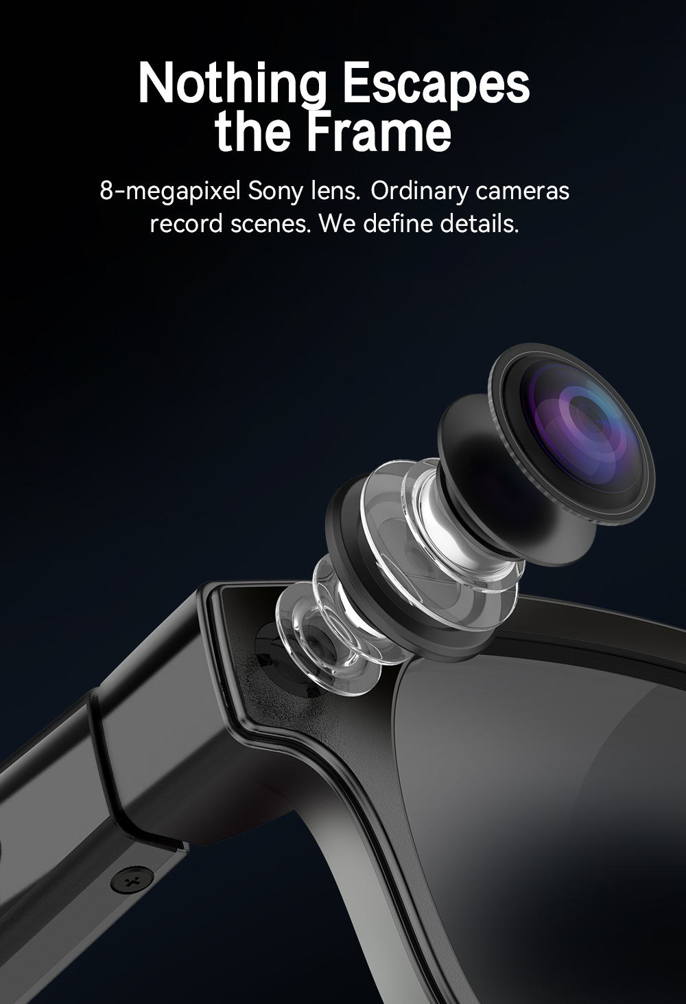 The cross-border G2 smart glasses feature 8-megapixel anti-shake for taking photos and videos, listening to music, cycling, Bluetooth, and real-time translation pic 7