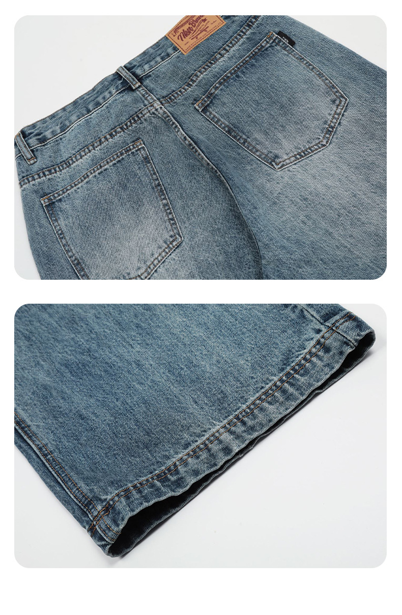 11KN American retro blue straight-leg jeans for both men and women, loose and versatile, trendy and simple, cleanfit casual wide-leg pants pic 15