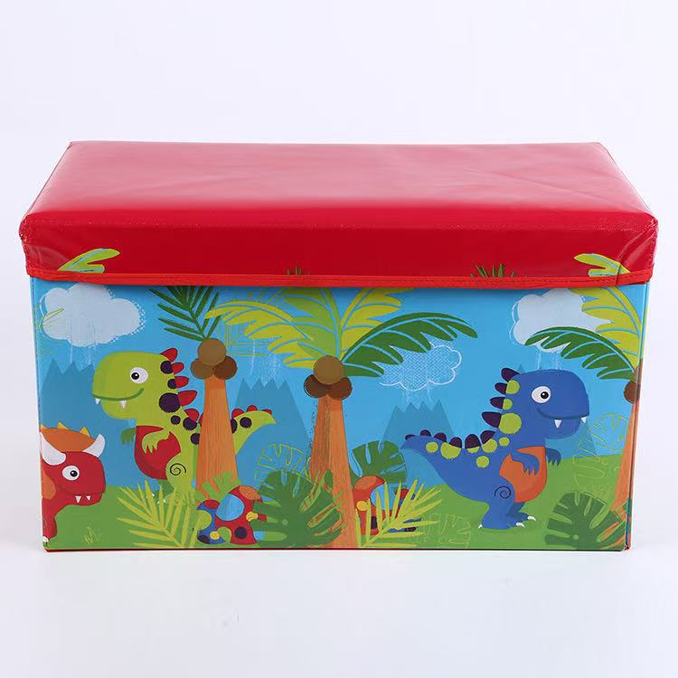 Toy and clothing storage box, cartoon rectangular storage stool, organizing box, non-woven fabric shoe-changing stool, storage box pic 7