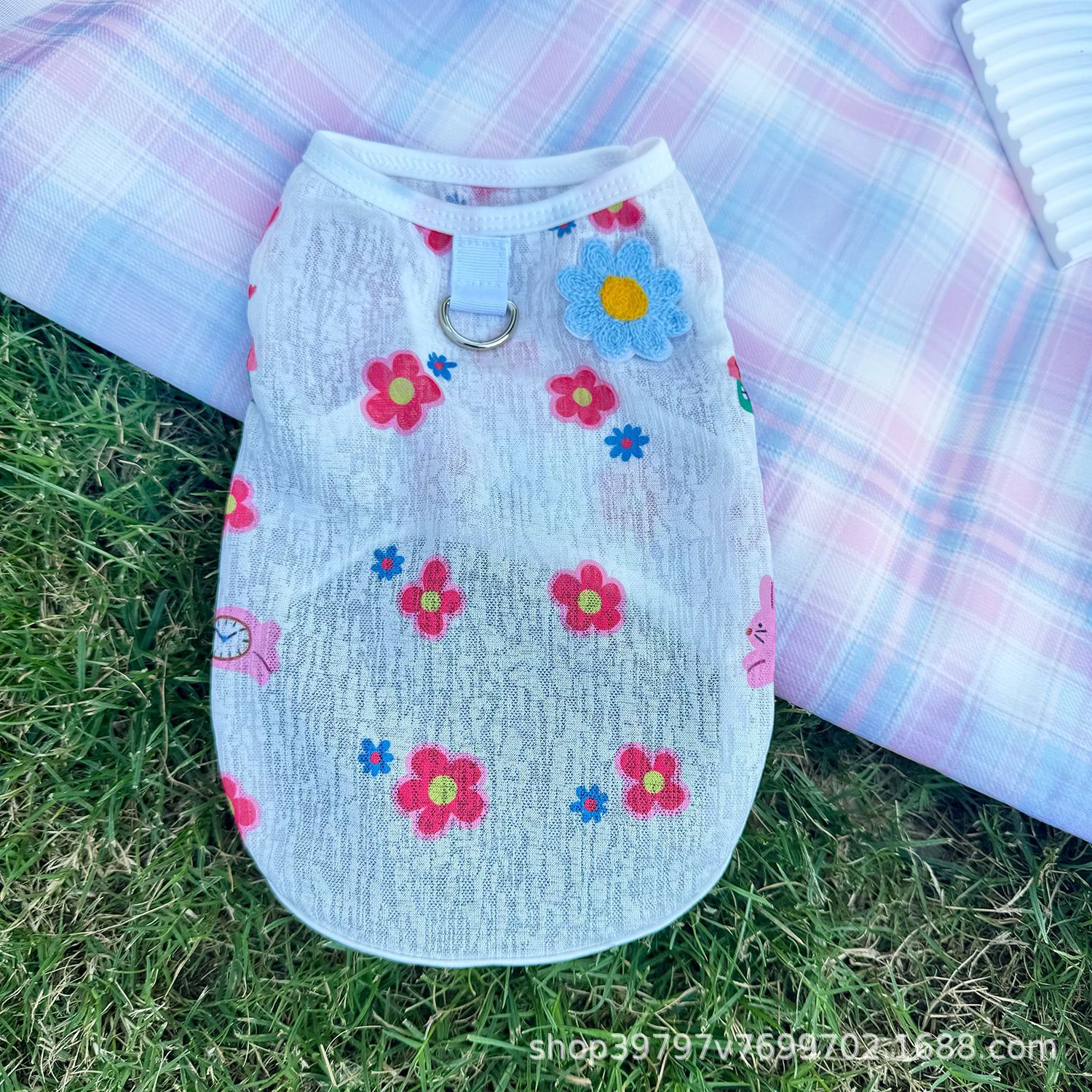 Pet clothing, dog and cat clothes, vests, skirts, cool summer clothes, anti-shedding, breathable, cute, and easy to pull out pic 6