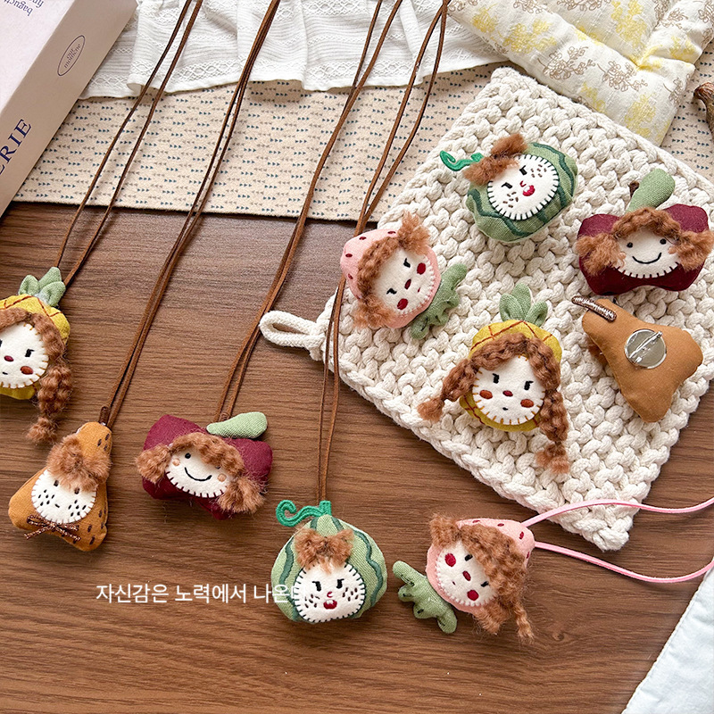韩版卡通可爱水果立体塞棉手工胸针配饰毛线针织衣服宝宝胸针配饰详情5