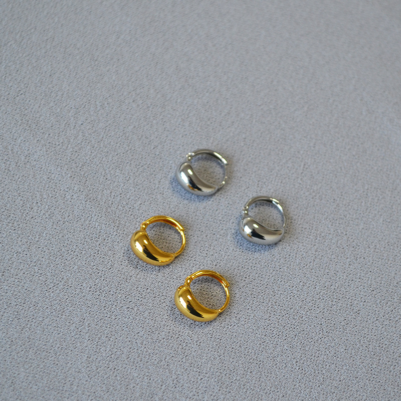 韩版时尚小众日常简约精致黄铜镀金小巧迷你水滴造型耳扣耳环耳饰详情2