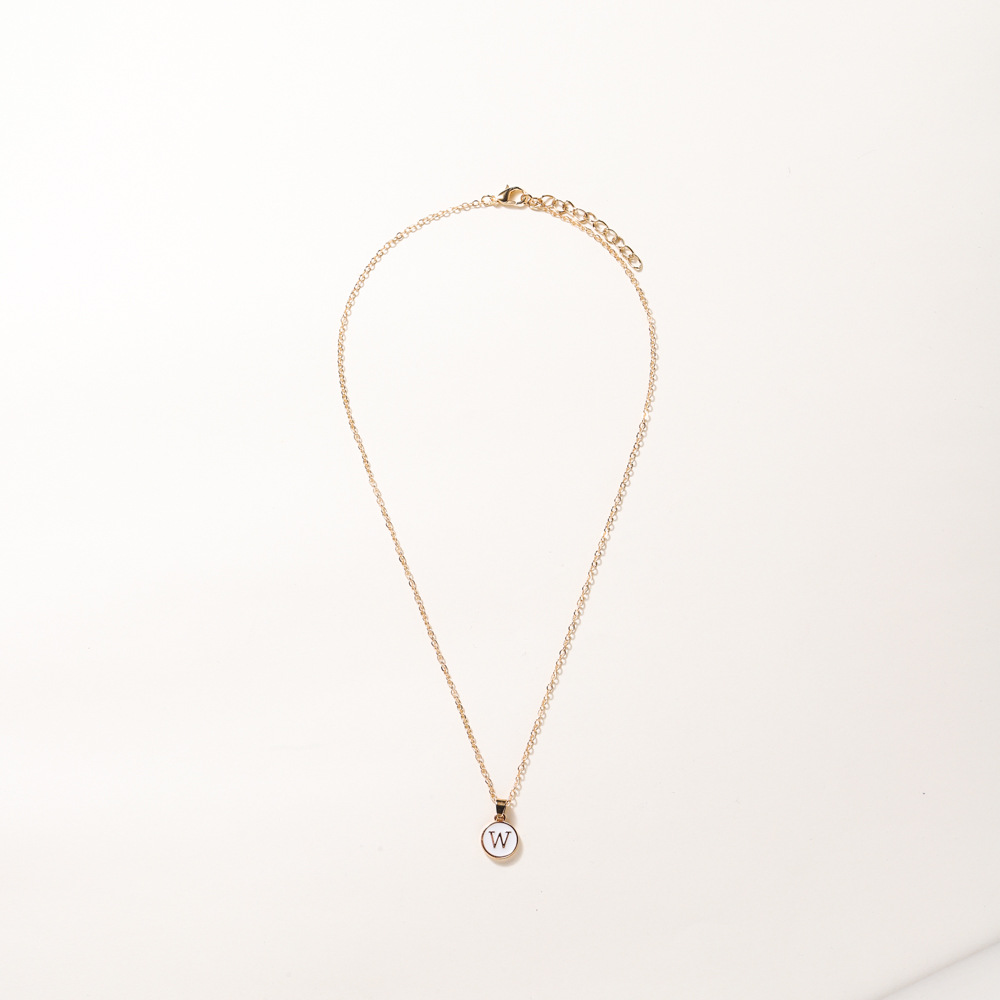 跨境热销金色26字母O字链项链女 情侣名字挂坠厂家现货批发 优雅时尚首饰精品详情14