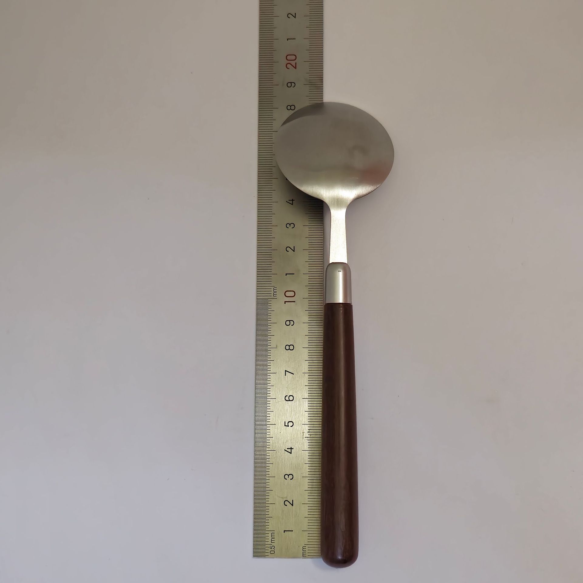 仿胡桃木柄简约质感不锈钢勺子叉子套装家用西餐餐勺高颜值餐具详情7