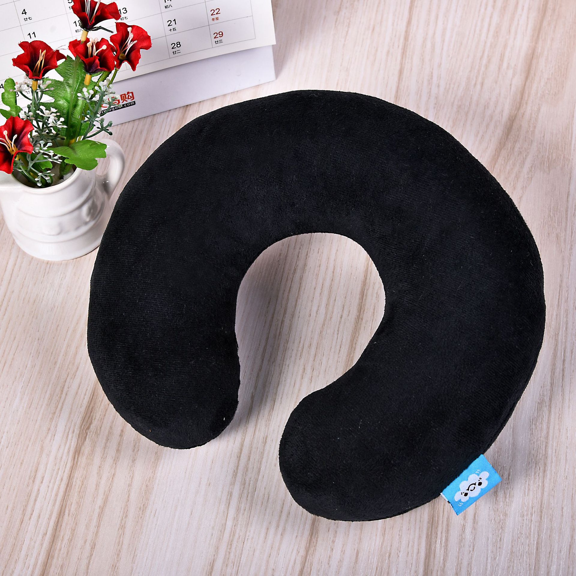 Office lunch break U-shaped pillow, neck support, soft car seat pillow, outdoor travel PP cotton U-shaped pillow pic 6