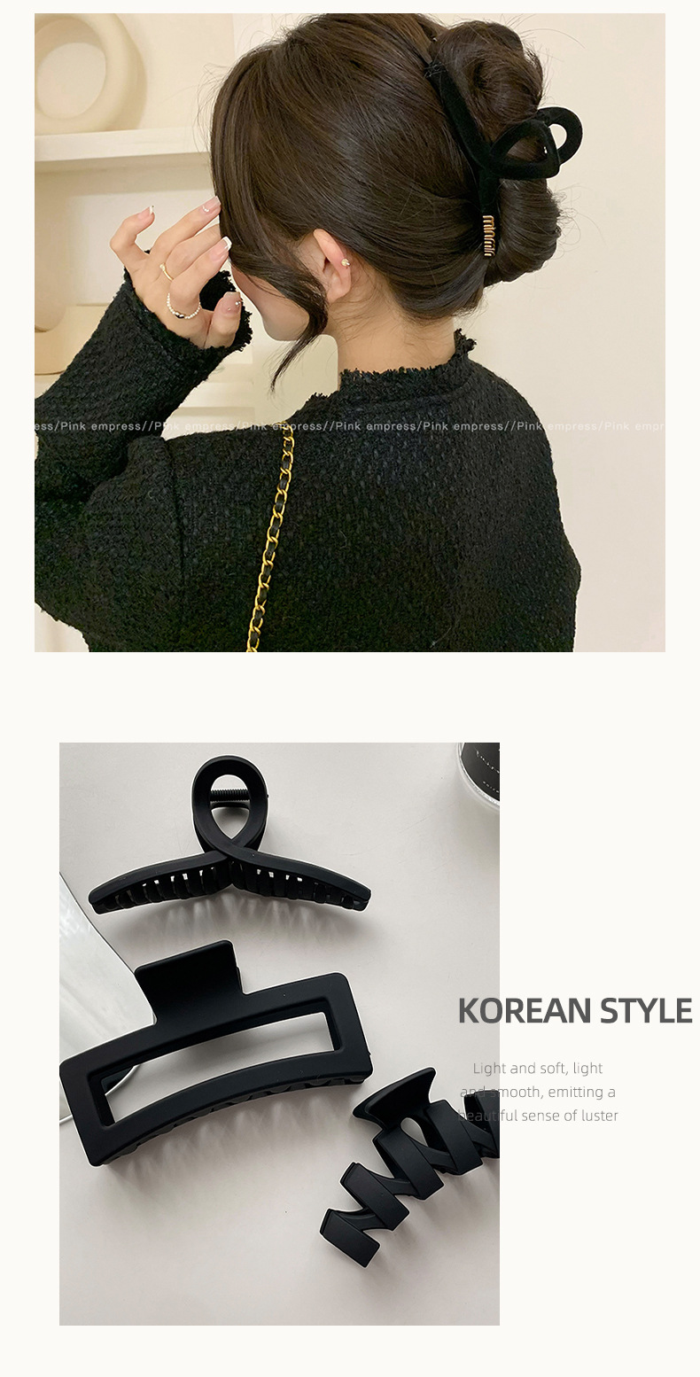 黑色大号抓夹女鲨鱼夹发卡简约高级感发夹后脑勺头发夹子头饰发抓详情14