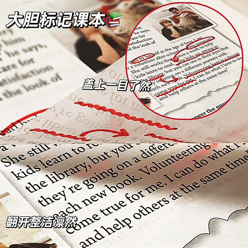 新款PET透明便利贴可撕便贴本学生用手账便条纸ins风防水便利贴详情6