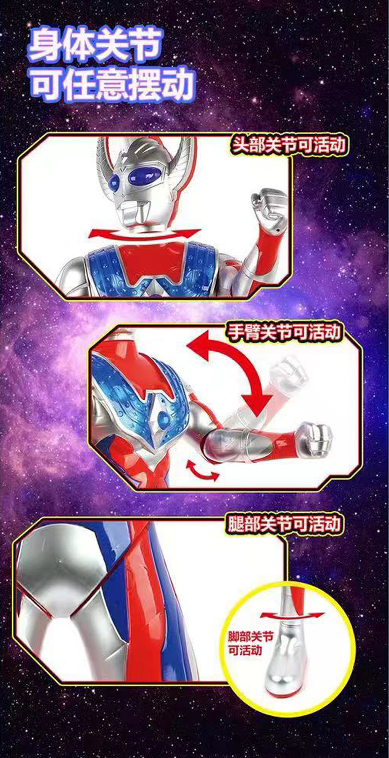 超大号迪迦赛罗奥特超人儿童玩具触摸声光男女孩人偶生日礼盒全套详情3
