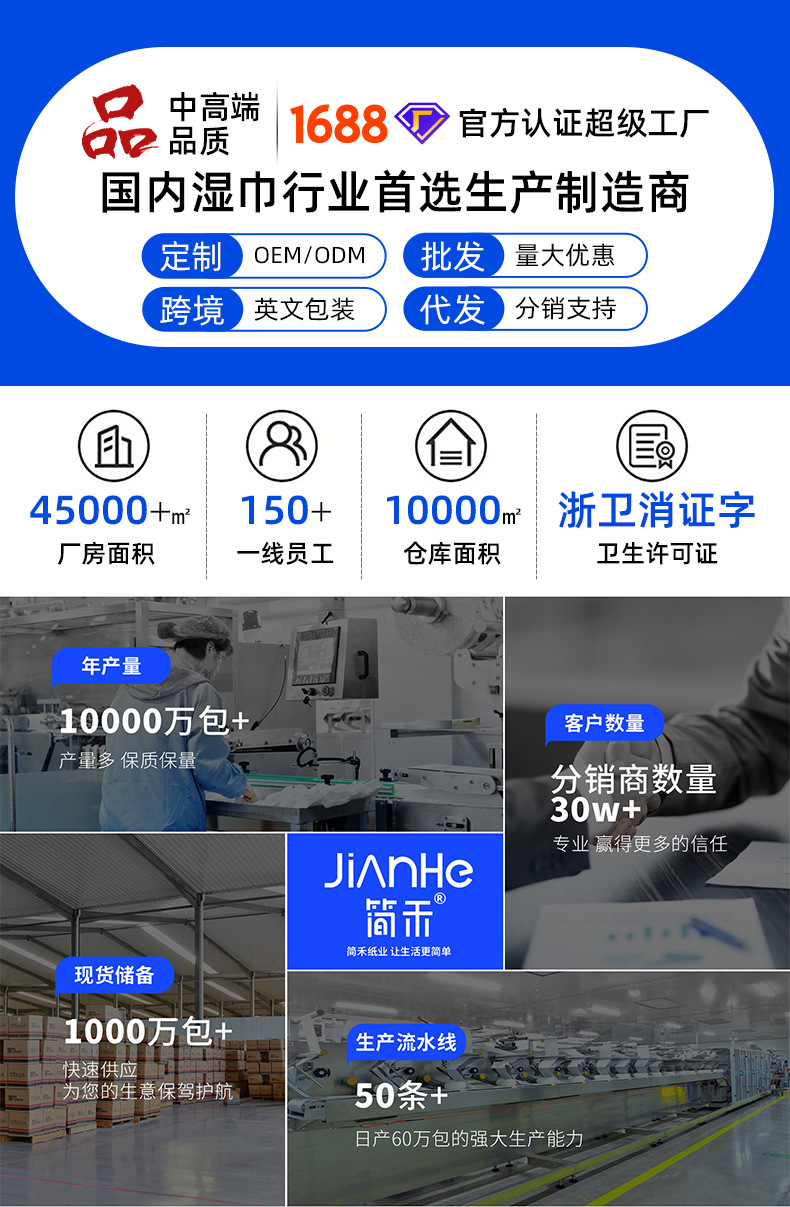 婴儿湿巾80抽大包批发带盖婴幼儿家用宝宝专用清洁湿巾纸家用批发详情1