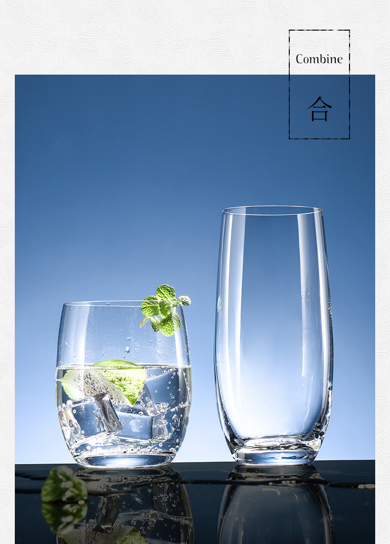 Lex lead-free crystal glass drinking water cup, heat-resistant and high-temperature resistant, household living room glass cup, household hotel pic 11