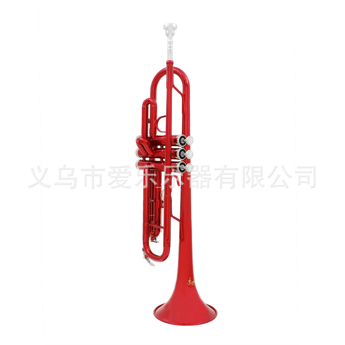 Wholesale wind band red trumpet instrument manufacturer, children and students perform B-flat three-note trumpet, drum and bugle corps instruments pic 3