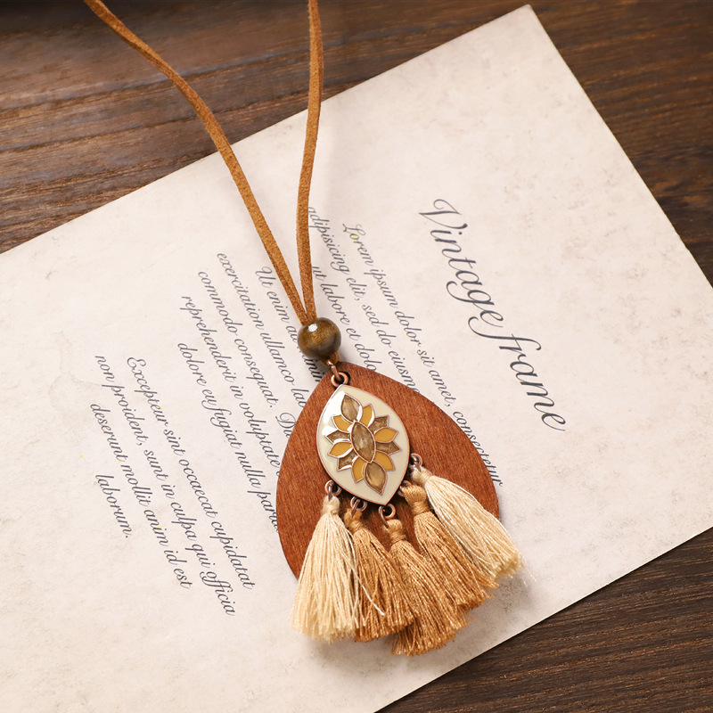 Bohemian ethnic style long necklace, retro exotic style Suzhou sweater chain, niche new Chinese-style accessory for women pic 9