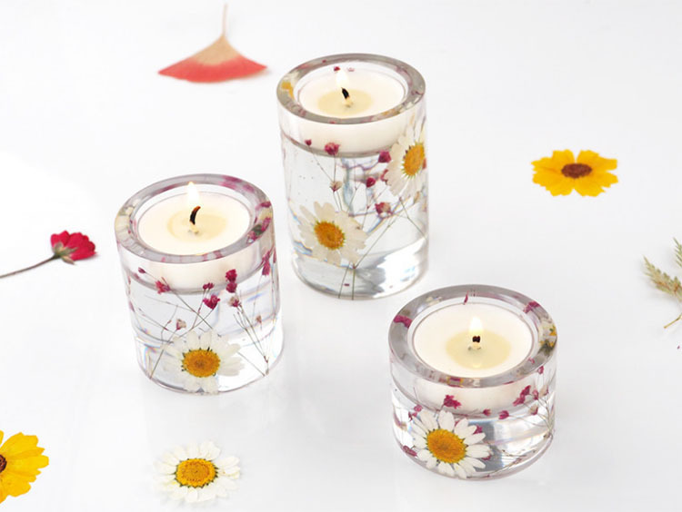diy crystal epoxy resin epoxy candle holder, large, medium and small scented candle tray, mirror silicone mold pic 6