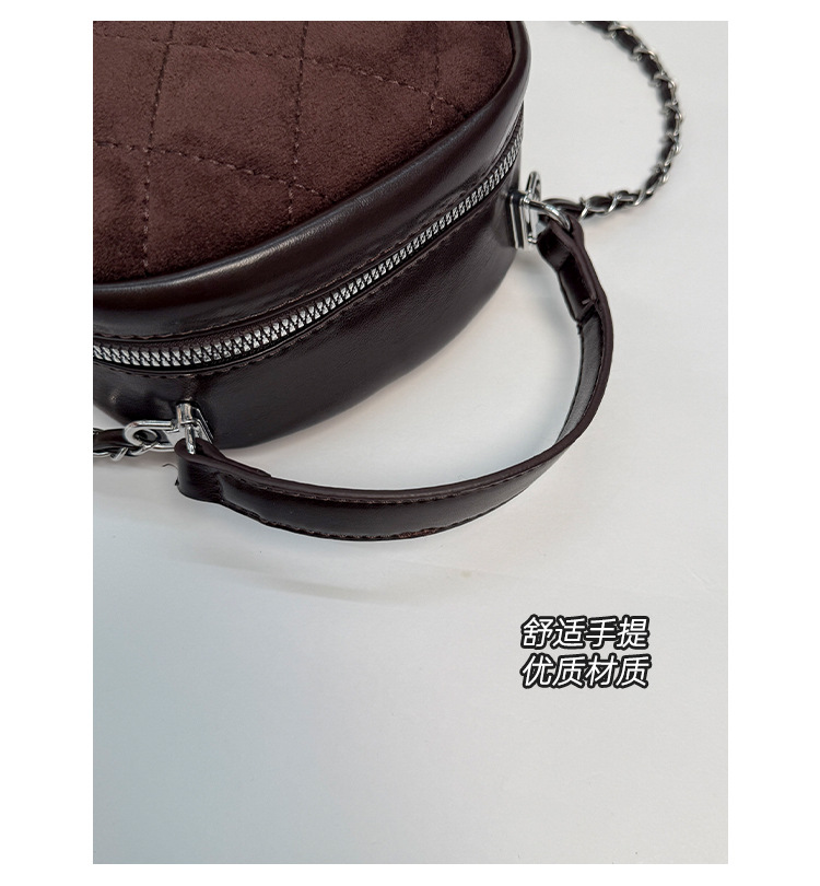 时尚小香风菱格链条女包新款绒面双肩包小众百搭手提包儒雅休闲包详情7