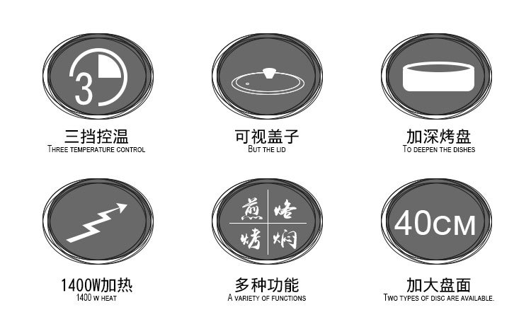 The stainless steel electric griddle is deepened and enlarged. It is a multi-functional electric frying pan. It is a household flat-bottomed pancake frying pan for frying vegetables and a non-stick pan for grilling pic 2