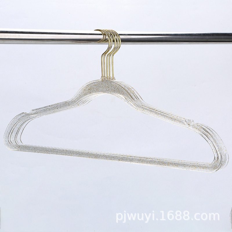 透明金粉水晶衣架子珍珠仙女衣挂少女心可爱学生衣撑子服装店批发详情6