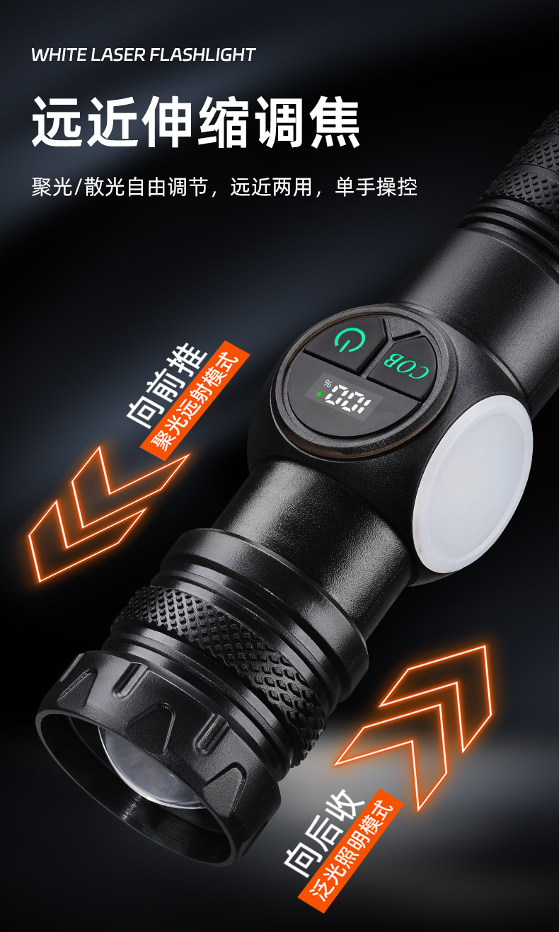 New cross-border multi-functional high-intensity flashlight, outdoor COB side light portable outdoor emergency maintenance strong magnetic flashlight pic 9