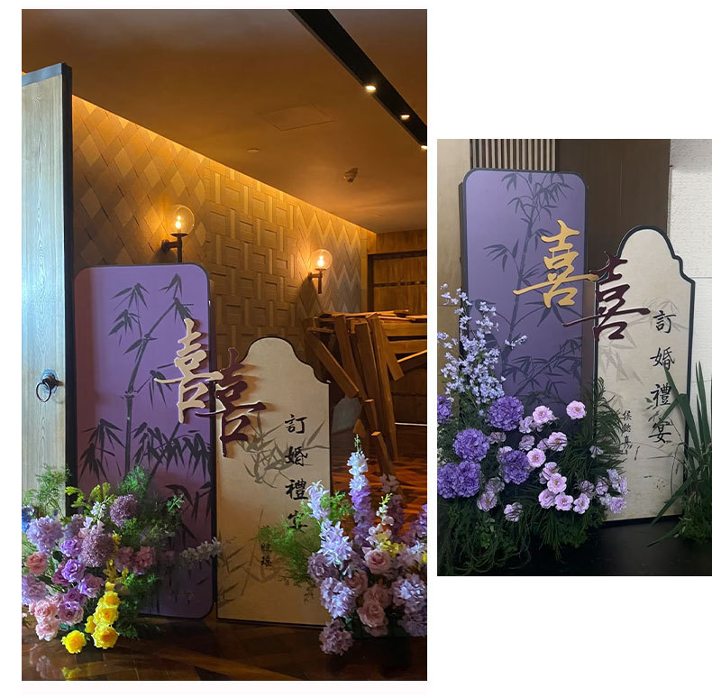 紫色户外订婚花艺布置婚礼堂装饰婚庆仿真花玫瑰假花摄影拍摄道具详情11