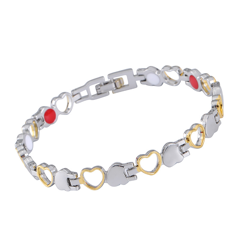Yun Brocade cross-border best-selling simple and fashionable adjustable heart-shaped bracelet, heart-shaped peach heart, red, white and black oil bracelet wholesale pic 11