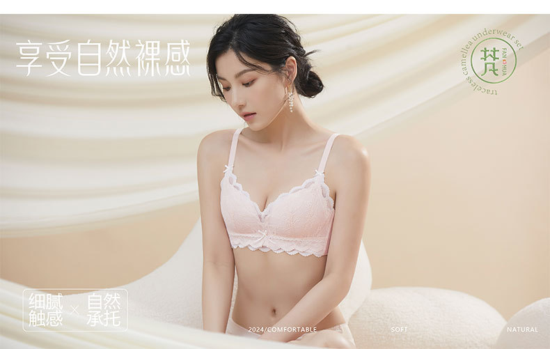 8068新品仙女蕾丝中厚小胸舒适柔软内衣女聚拢车缝棉杯文胸罩外贸详情4