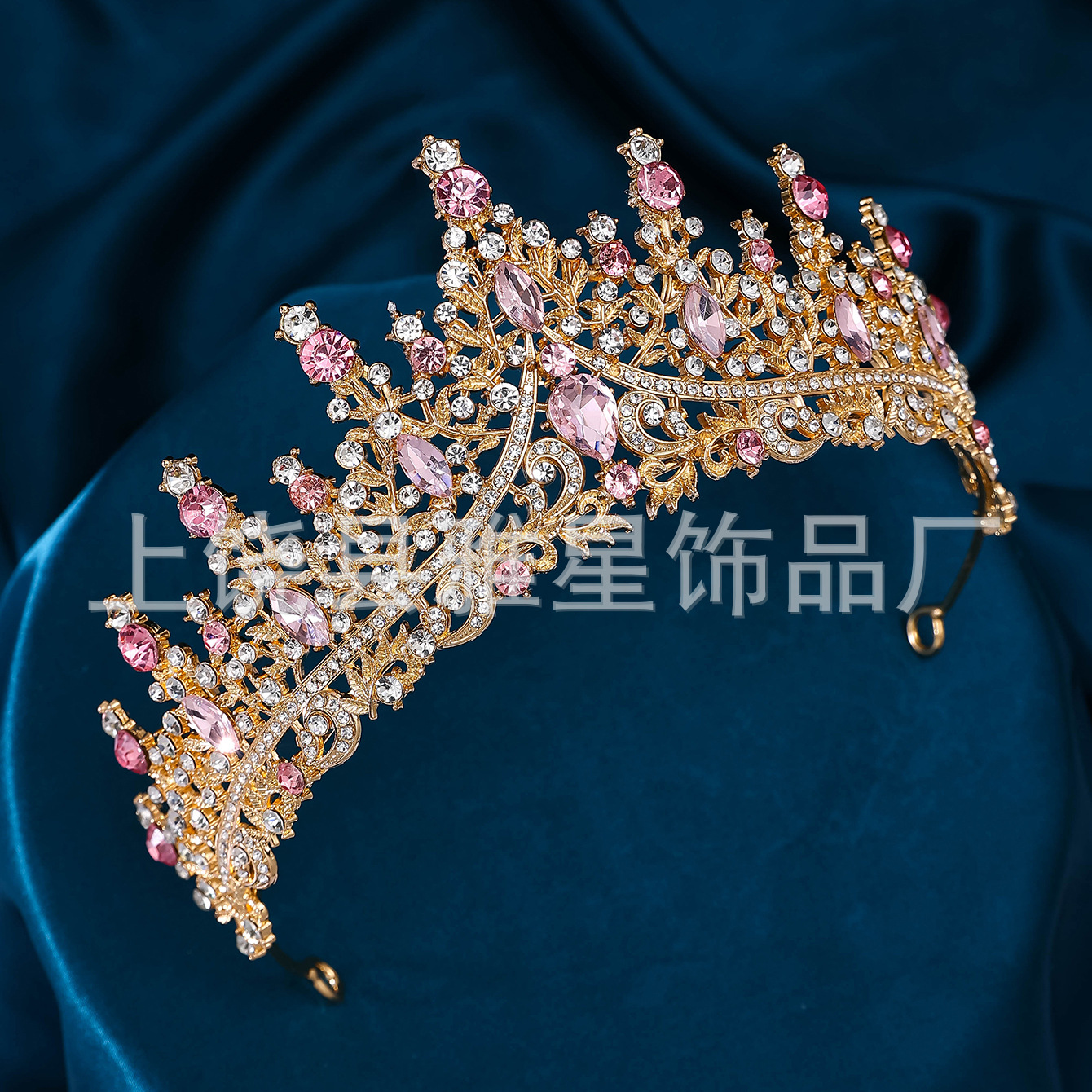 欧美金属水晶超闪婚纱写真女王发饰巴洛克婚礼头饰奢华新娘皇冠详情11
