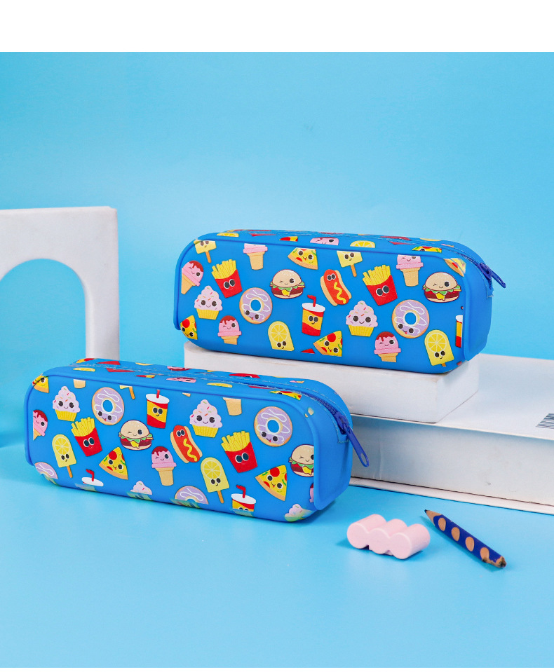 儿童硅胶文具盒印花笔袋小学生大容量铅笔盒卡通笔袋创意收纳详情8